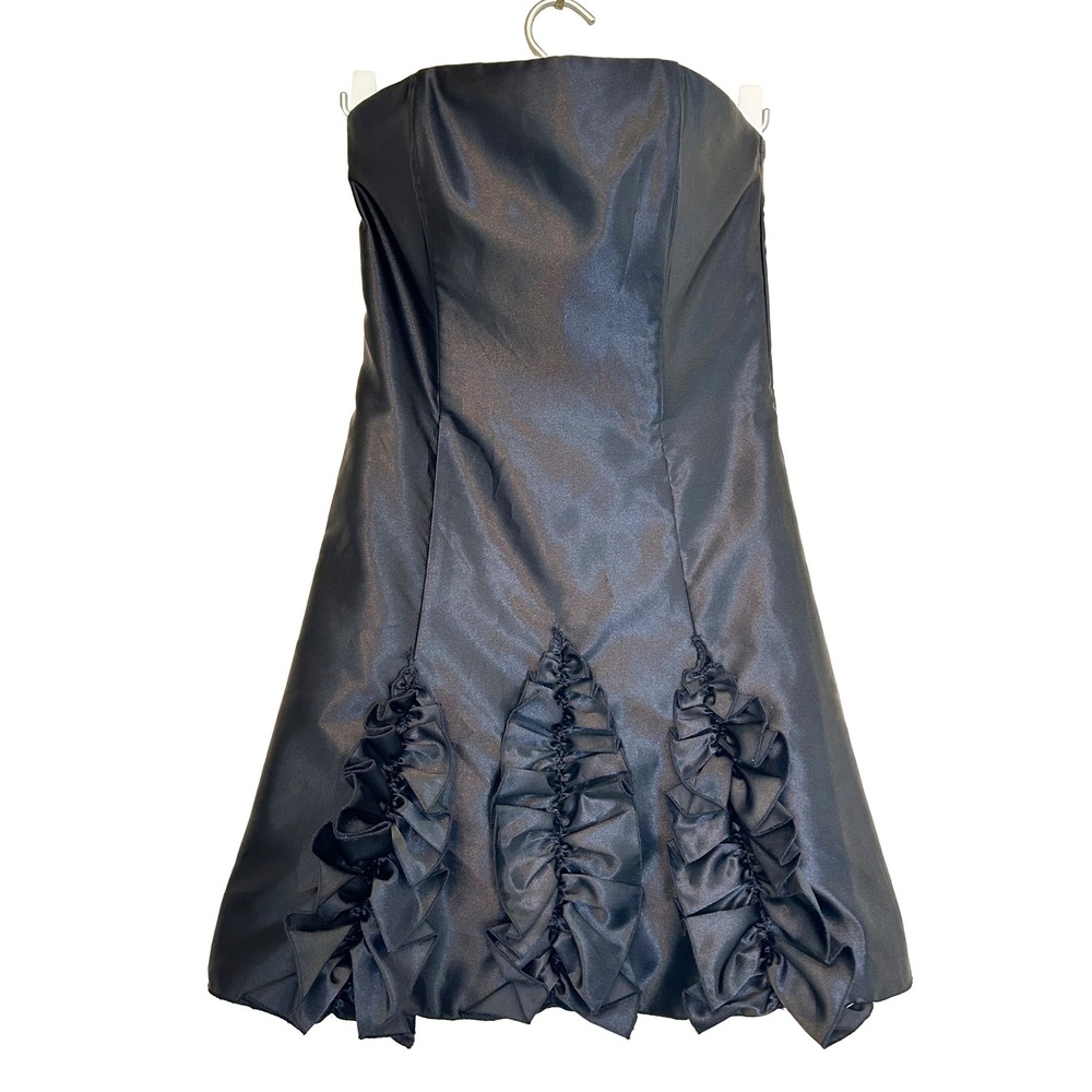 Vtg Jessica McClintock Gunne Sax 90s y2k Strapless Black Mini Dress Homecoming S